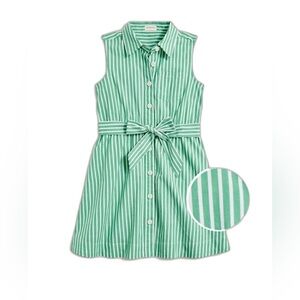 Crewcuts Green and White Striped Sleeveless Dress, NWOT, Size 7